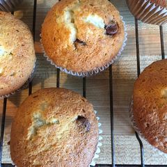 A picture of Banana Chocolate Chip Muffins.