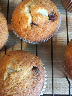 A picture of Banana Chocolate Chip Muffins.