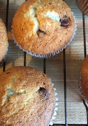 A picture of Banana Chocolate Chip Muffins.