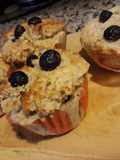 Muffins plátano-arándanos con harina de coco y avena...ojo sin azúcar!