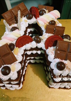 Foto resep Monogram cake - Letter Cake "A" || Birthday cake