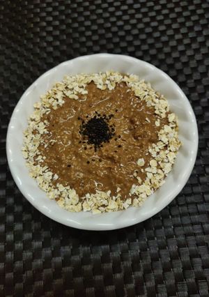 A picture of Cocoa Peanut Butter Overnight Oats.