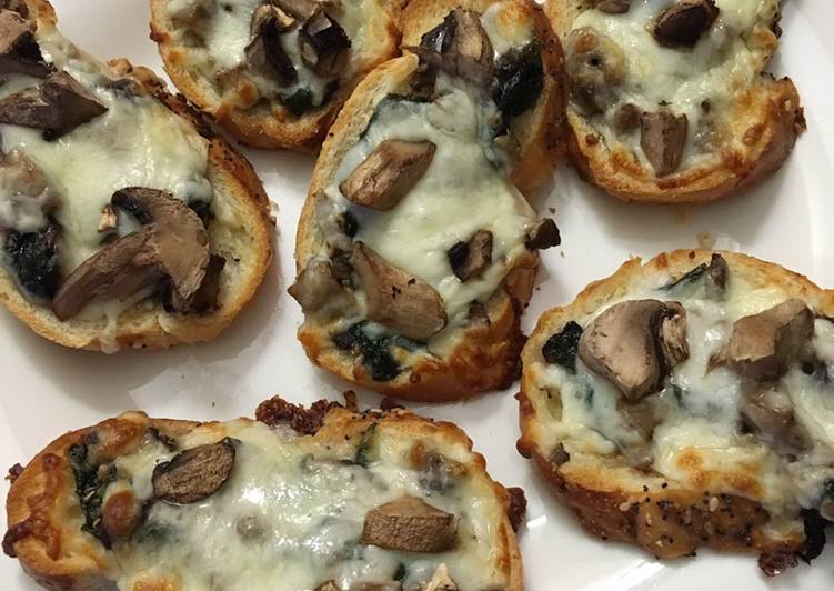 Recipe of Favorite Mushroom &amp; Spinach bruschetta