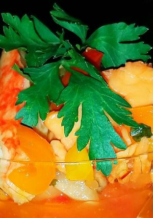 A picture of Mike's Spicy Seafood Salad.