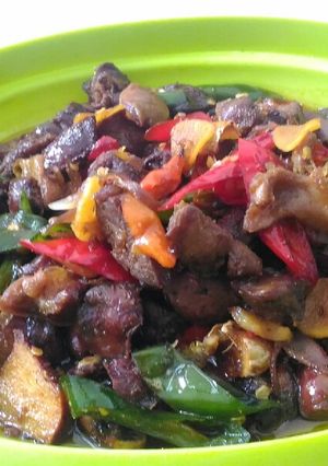 Foto resep Oseng ati ampela pedas manis