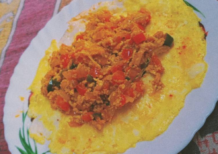 Recipe of Quick Egg Ghotala with omelette