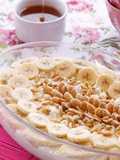 Milk pudding with ashta cream and bananas - layali lubnan