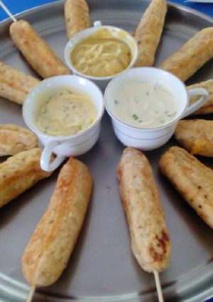 Una foto de Salchichas en pan de papas