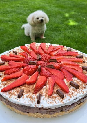 Csokis-epres desszert kekszalappalđđ« recept fotĂłja