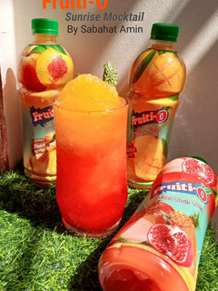 A picture of Fruiti-O Sunrise Mocktail.