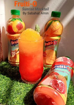 A picture of Fruiti-O Sunrise Mocktail.