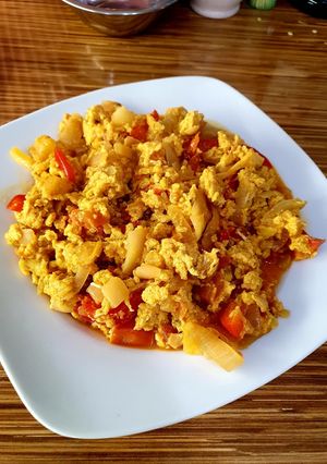 Anya tojásos lecsója recept fotója