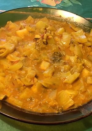Une photo de Fenouils aux tomates, cardamome noire et curcuma