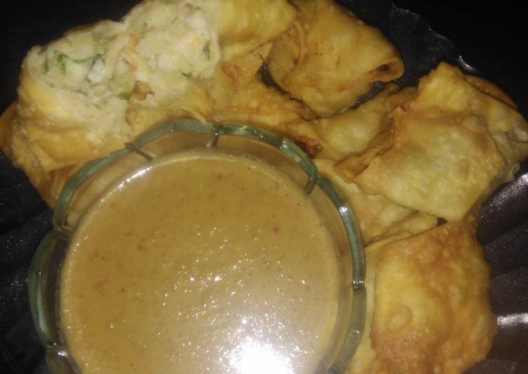 Pangsit Udang Saus Kacang