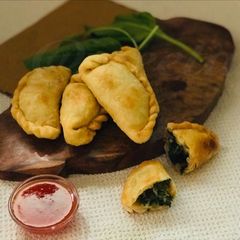 A picture of Spinach Cheese Sambousek (Lebanese).