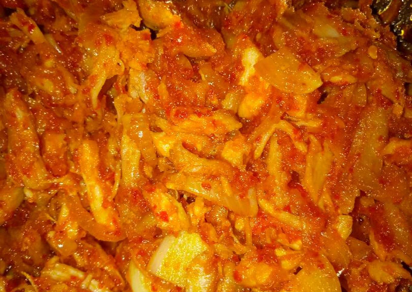 Ayam suwir balado simpel