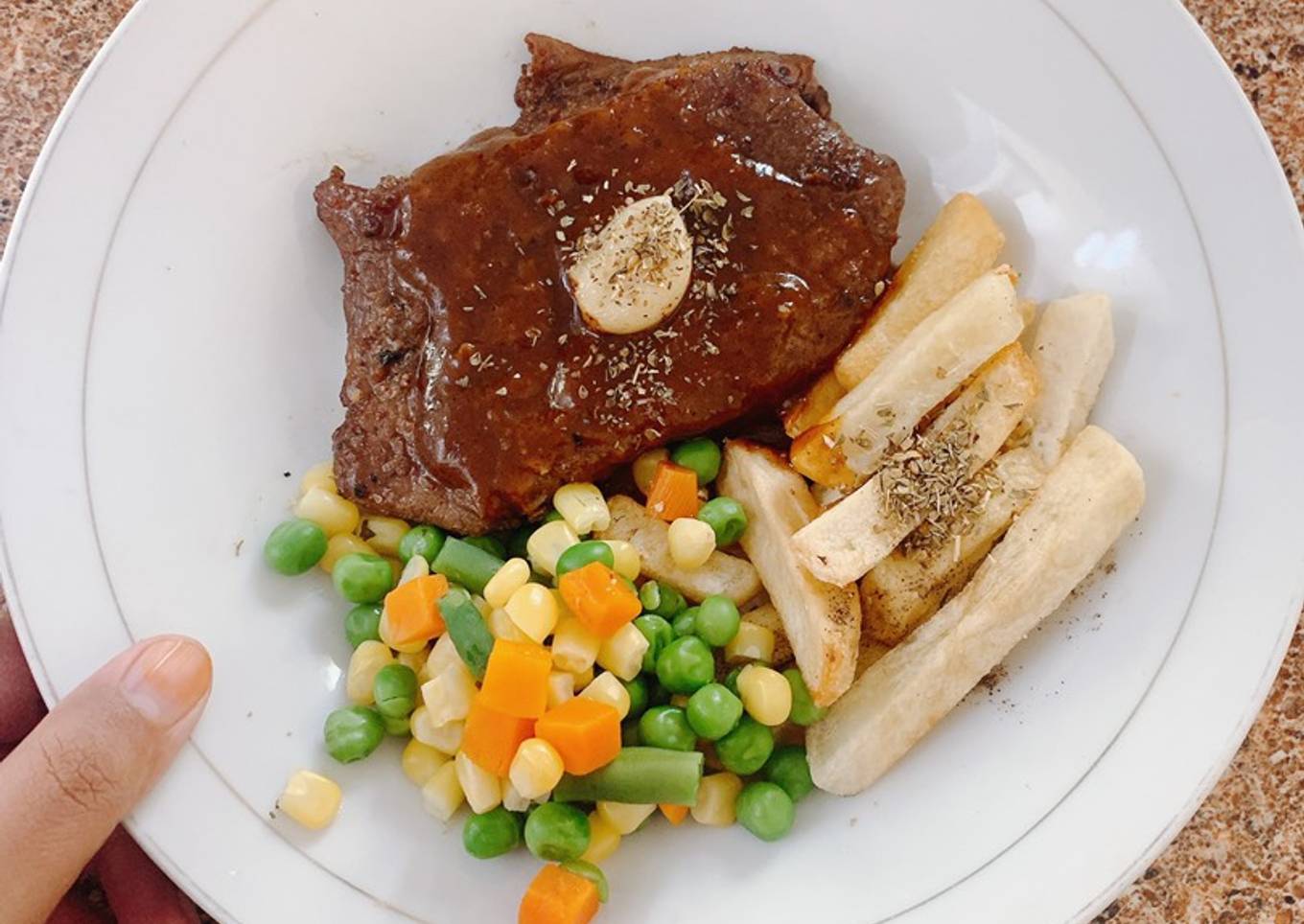 Sirloin Wagyu Steak with BBQ sauce