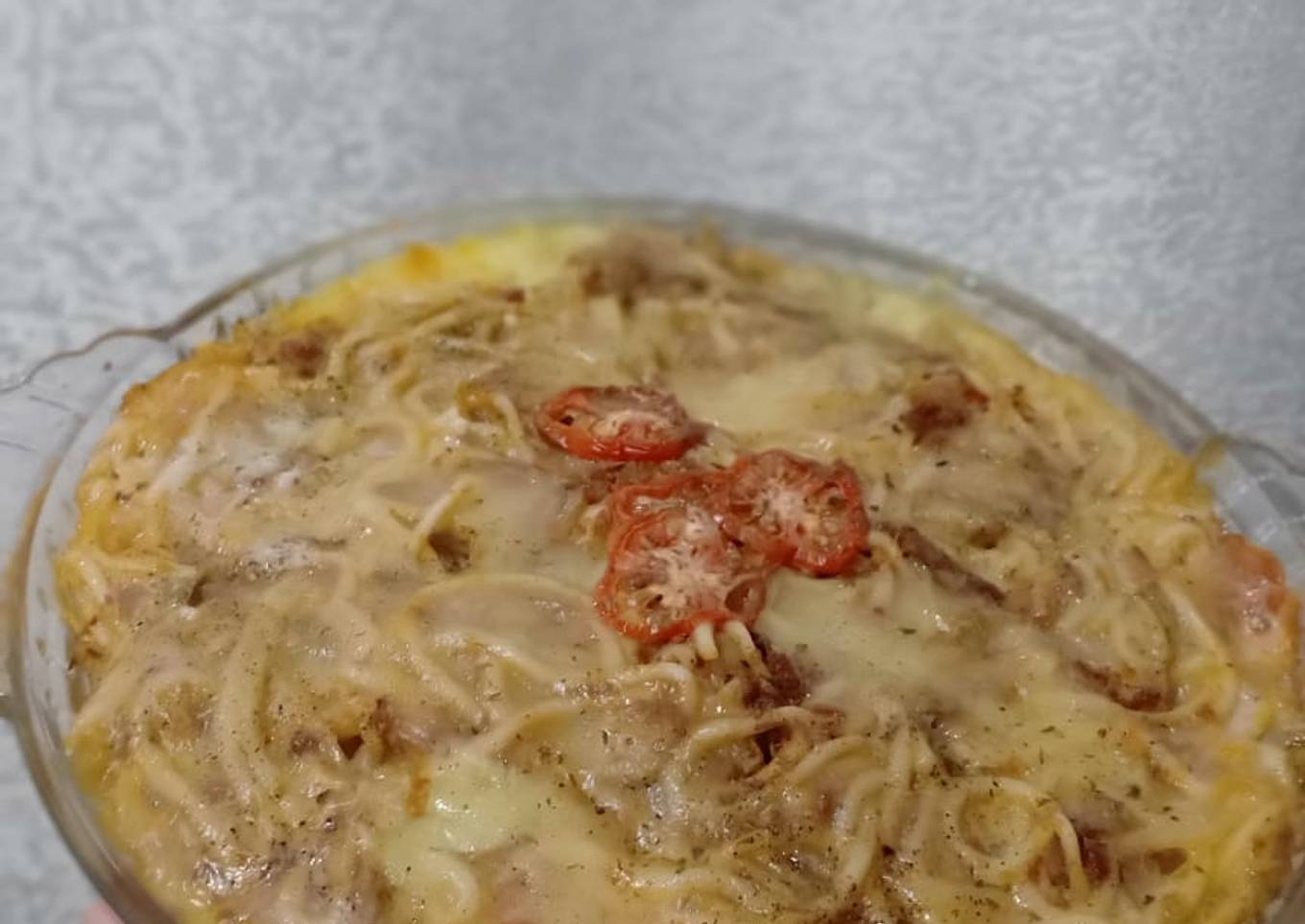 Spagety Baked w/ Tuna Sauce Mozarella