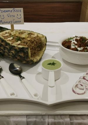 A picture of Mughlai Chaap With Pine Apple Rice.
