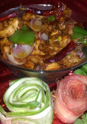 A picture of Kung pao chicken.