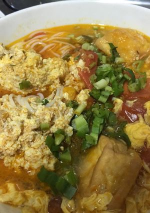 Hình của món Bún riêu chay.