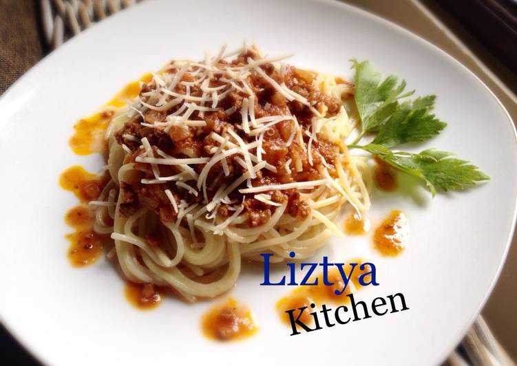 Resep Spaghetti Bolognaise ala Liztya, Lezat Sekali