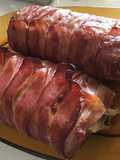 Arrollado de carne, queso y bacon