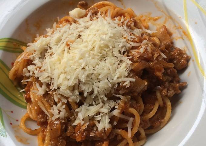 Cara Gampang Membuat Spaghetti daging giling Anti Gagal