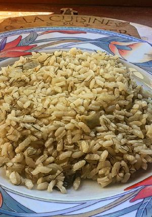 Une photo de Risotto au fenouil sauvage