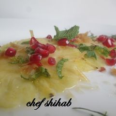 A picture of Pineapple carppaccio.