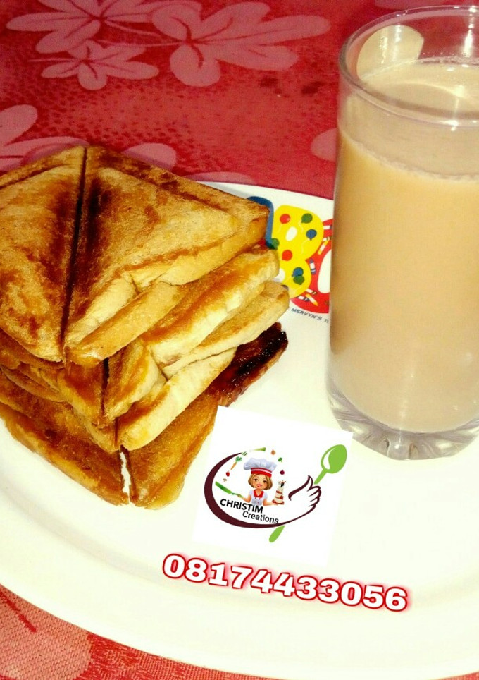 A picture of Butter and jam toast bread.