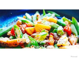 Hình của món Đậu bắp xào chay.