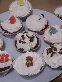 Una foto de Muffins navideños