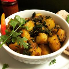 A picture of Paneer Kulfa Saag Stir Fry.