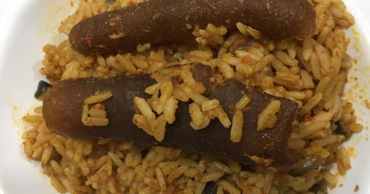Jollof Rice With Pomo Recipe by Ginika - Cookpad