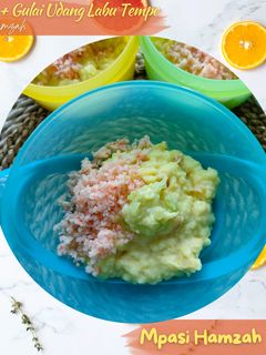 Foto resep Mpasi 7+: Bubur Gulai Udang Labu Tempe