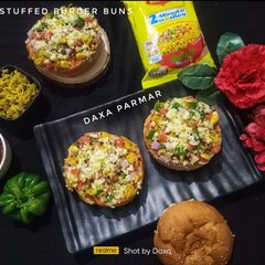 A picture of Maggi Stuffed Burger Buns Recipe.