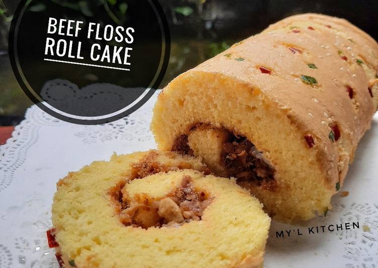 Cara Gampang Membuat Beef Floss Roll Cake Anti Gagal