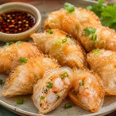 A picture of Spring Roll Shrimp Dumplings.