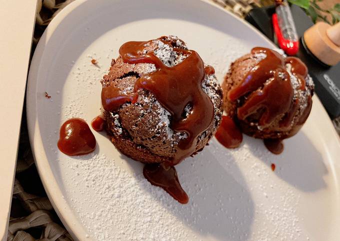 Muffins au chocolat caramel beurre salé