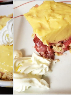 A picture of My Strawberry and Custard no bake tart. 😋.