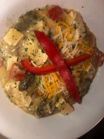 Easy Way Make Recipe Cheesy chicken and rice with tofu &amp; veggies EASY that is Can Pamper Your Tongue, Can Spoil the Tongue}