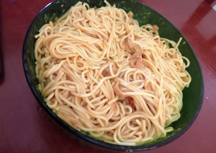Steps to Make Quick Pasta in cheese and tomato gravy#themechallenge