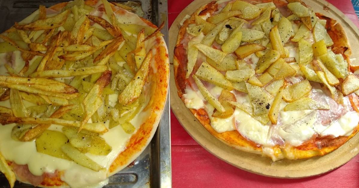Pizza con papas fritas Receta de Solange Franco- Cookpad