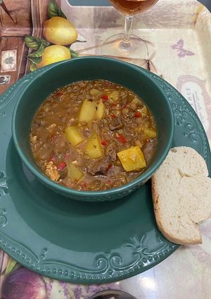 Una foto de Cazuela de lentejas