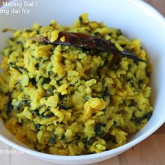 A picture of Sukhi Palak Moong Dal /Spinach Mung Dal Fry.