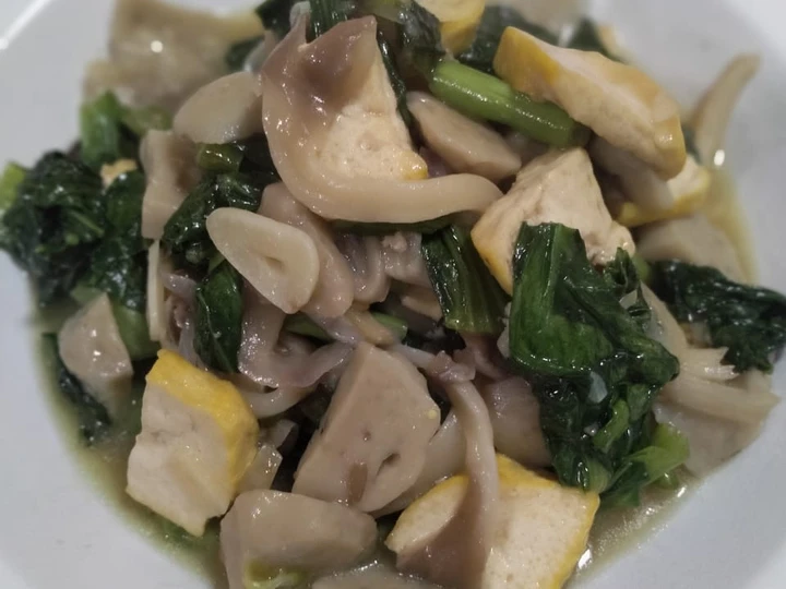 Cara Mudah Membuat Resep Tumis campur sederhana (tahu pakcoy jamur baso buncis) yang Lezat Sekali