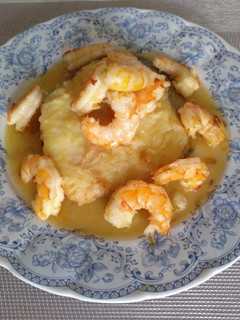 Una foto de Rodaja de pescada en salsa