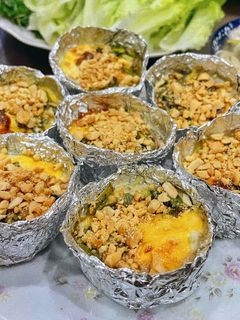 Hình của món Hàu nướng trứng cút phô mai với nồi chiên không dầu.