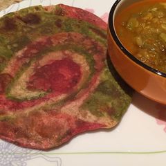 A picture of Beet Spinach Paratha.